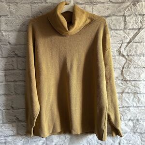 PREOWNED FREE PEOPLE YELLOW COWL LONG SLEEVE SWEATER MEDIUM M